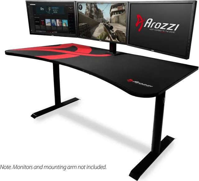 Alt view image 5 of 11 - Arozzi Arena Gaming Desk - White (ARENA-NA-WHITE)