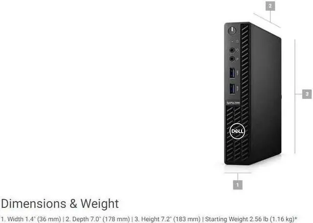 Alt view image 6 of 6 - 2021 Newest Dell OptiPlex 3080 Micro Form Factor Business Desktop, Intel Core i5-10500T, 16GB DDR4 RAM, 512GB SSD, WiFi, HDMI, Bluetooth, Wired Keyboard&Mouse, Windows 10 Pro