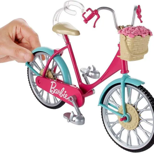 Alt view image 2 of 7 - Barbie Bicycle Basket Flowers Helmet Working Petals Playset Mattel