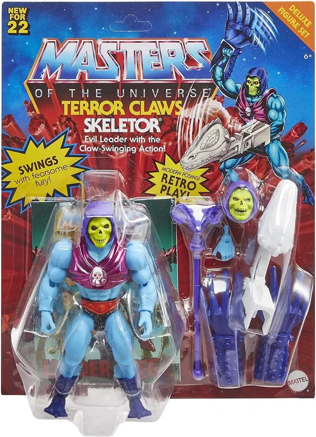 Alt view image 2 of 12 - Masters of the Universe Terror Claws Skeletor Retro 80s Evil Claw-Swinging Figure Set Mattel