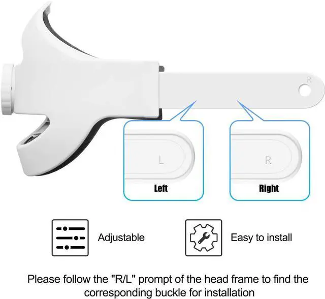 Alt view image 3 of 7 - Eyglo Replace Adjustable Elite Strap for Oculus Quest 2 Head Strap Headband, Enhanced Support and Reduce Head Pressure Comfortable Touch (White)