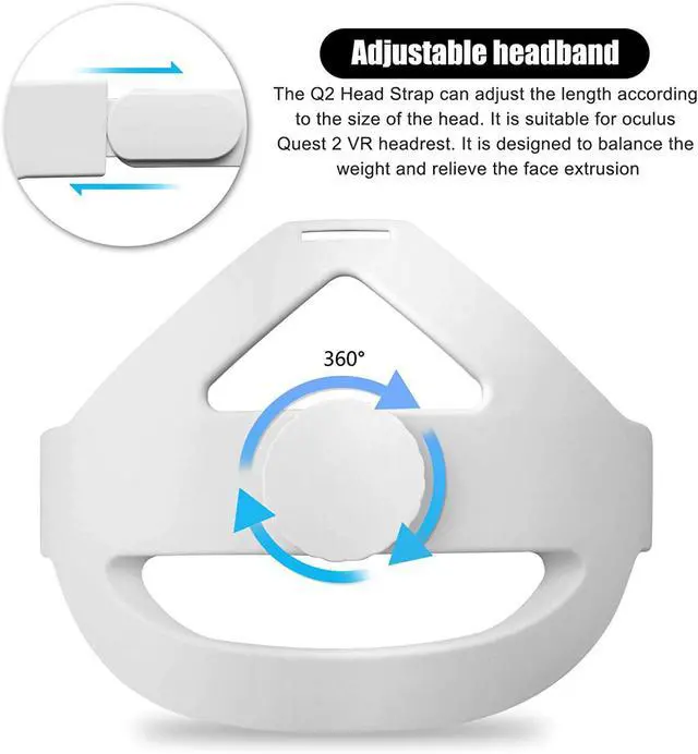 Alt view image 4 of 7 - Eyglo Replace Adjustable Elite Strap for Oculus Quest 2 Head Strap Headband, Enhanced Support and Reduce Head Pressure Comfortable Touch (White)