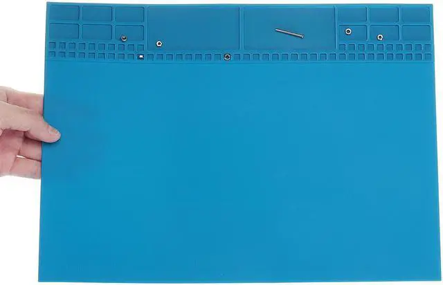 Alt view image 2 of 7 - 35x25cm Heat Insulation Silicone Pad Soldering Repair Maintenance Platform Blue - axGear