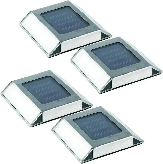Main image of Stainless Steel Solar Powered Integrated LED Pathway Lights (4-Pack)