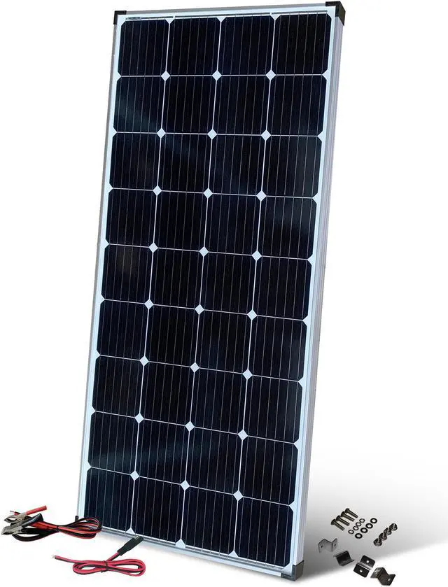 Main image of 200 Watt Crystalline Solar Panel with connecting cables