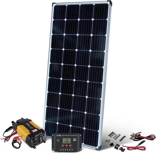 Main image of 200 Watt Crystalline Solar Panel Kit with 400 Watt Inverter and 13 Amp Charge Controller