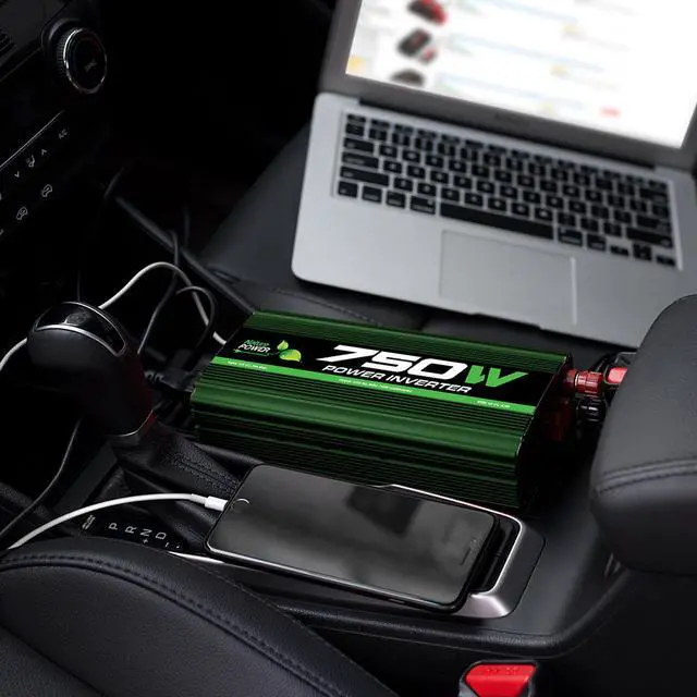 Alt view image 3 of 3 - 750-Watt Portable Power Inverter