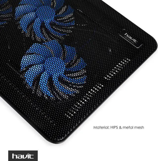 Alt view image 7 of 8 - HAVIT HV-F2056 15.6"-17" Laptop Cooler Cooling Pad - Ultra Slim Portable USB Powered (3 Fans)