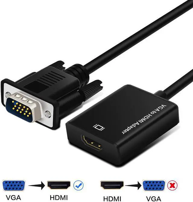 Main image of Audio TV AV HDTV PC Video Cable VGA2HDMI Converter Adapter Portable Plug and play VGA To HDMI Output 1080P HD  High Quality