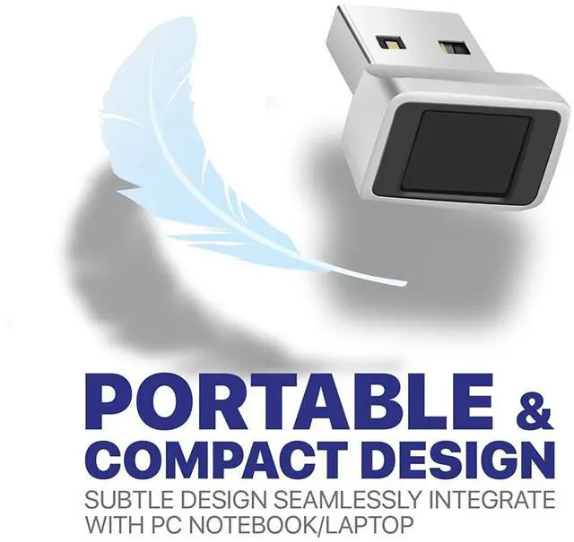 Alt view image 4 of 6 - TNP Nano USB Fingerprint Reader for Windows 10 Hello - Security Key Biometric Scanner Sensor Dongle Module for Instant Acess, Password-Free Login, Sign-in, Lock, Unlock PC & Laptops