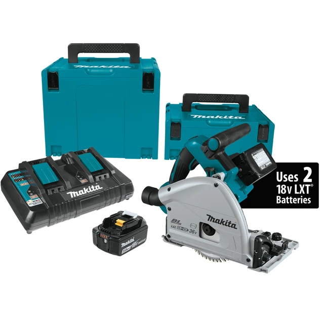 Alt view image 14 of 15 - Makita X2 Lithium-Ion 6-1/2 Inch Cordless Plunge Circular Saw Kit