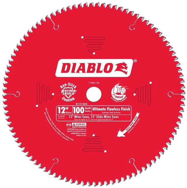 Alt view image 4 of 7 - Diablo 12 In. 100-Tooth Flawless Finish Circular Saw Blade D12100X