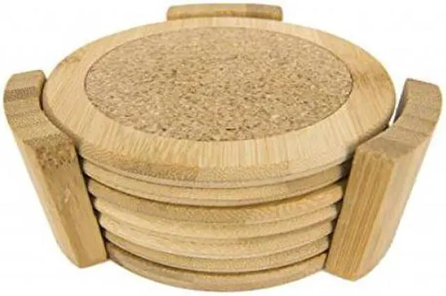Alt view image 3 of 4 - Home Basics Coaster Set, Bamboo