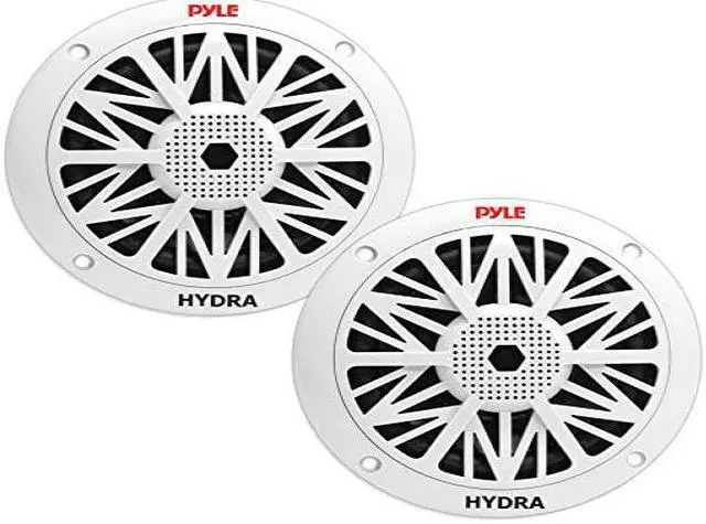 Alt view image 2 of 3 - Pyle Dual 5.25'' Water Resistant Marine Speakers, 2-Way Full Range Stereo Sound, 150 Watt, White (Pair)