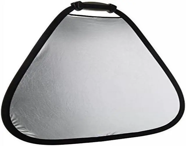 Alt view image 3 of 4 - Manfrotto 30" TriGrip Collapsable Triangular Reflector, Built-In Handle, Silver/White