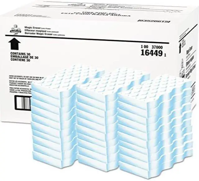 Alt view image 8 of 9 - Mr. Clean 16449, Magic Eraser Extra Power, 4 3/5" x 2 2/5", 7/10" Thick, White, 30/Carton