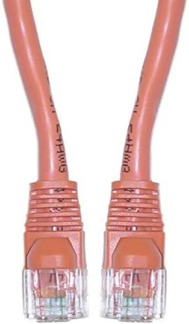 Alt view image 2 of 3 - Cat 5e Ethernet Crossover Cable, Snagless/Molded Boot, 3 foot - Orange