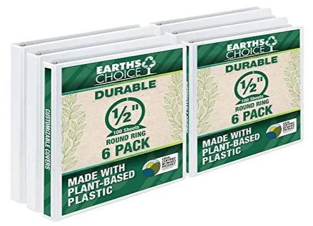 Alt view image 2 of 6 - Samsill I08917 Earth's Choice View 1/2" Round 3-Ring Binder, White, 6/Pack