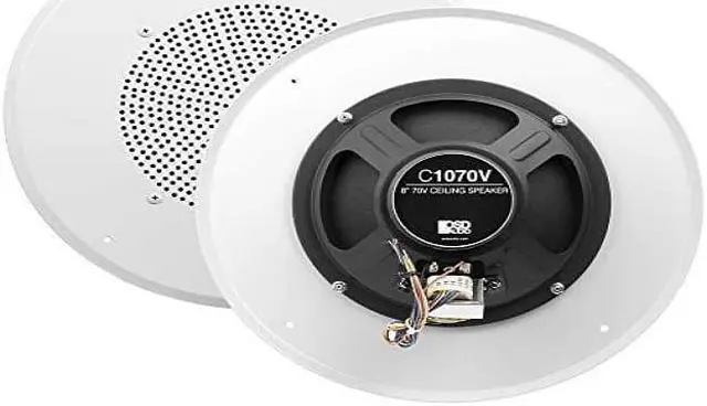 Alt view image 9 of 12 - OSD Audio C1070V 8-inch 70V Commercial In-Ceiling Speaker, White