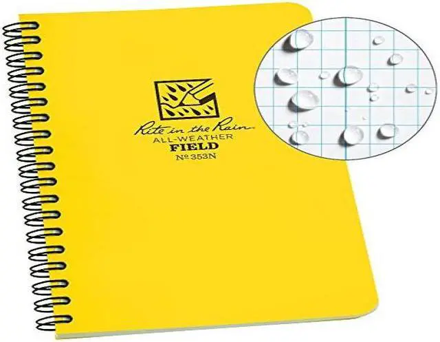 Alt view image 3 of 3 - RITE IN THE RAIN 353 All Weather Notebook,Side Spiral,Field
