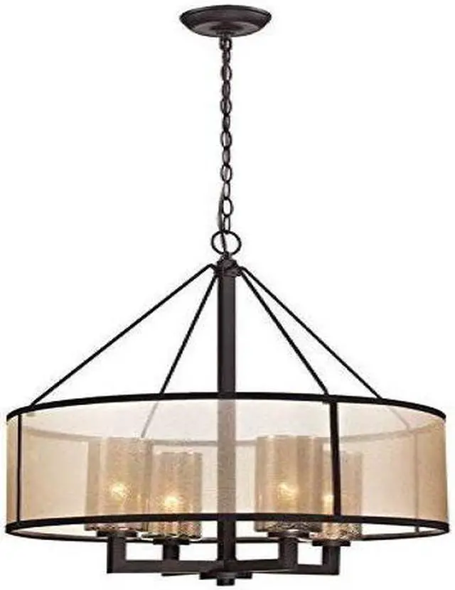 Alt view image 7 of 16 - Elk Lighting Diffusion Collection 4 Light Chandelier In Oil Rubbed Bronze - 57027/4