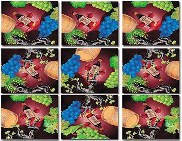 Alt view image 3 of 3 - B Dazzle Vin Vino Wein Wine Scramble Squares 9 Piece Puzzle