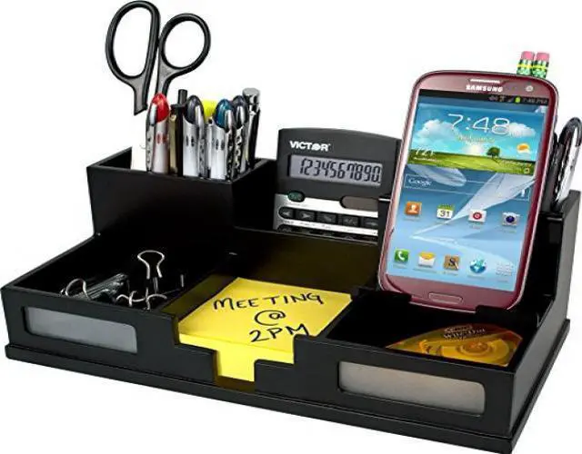 Alt view image 20 of 20 - VICTOR 9525-5 Desktop Organizer,Black,Wood,5-1/2 in. H