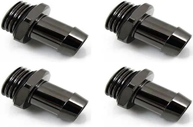 Alt view image 5 of 6 - XSPC G1/4" to 3/8" Barb Fitting for Soft Tubing, Black Chrome, 4-pack