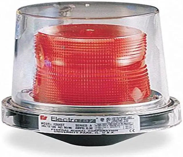 Alt view image 4 of 4 - Federal Signal Hazardous Warning Light,Strobe,Red,120V  225XST-120R