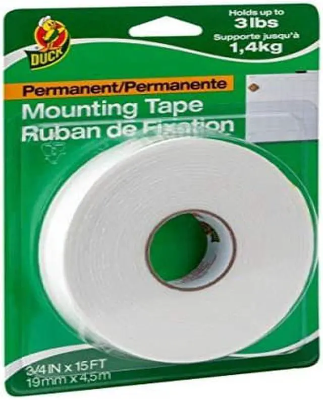 Alt view image 2 of 8 - Duck HU-15-6 Permanent Foam Mounting Tape- 3/4" x 15 ft.- White