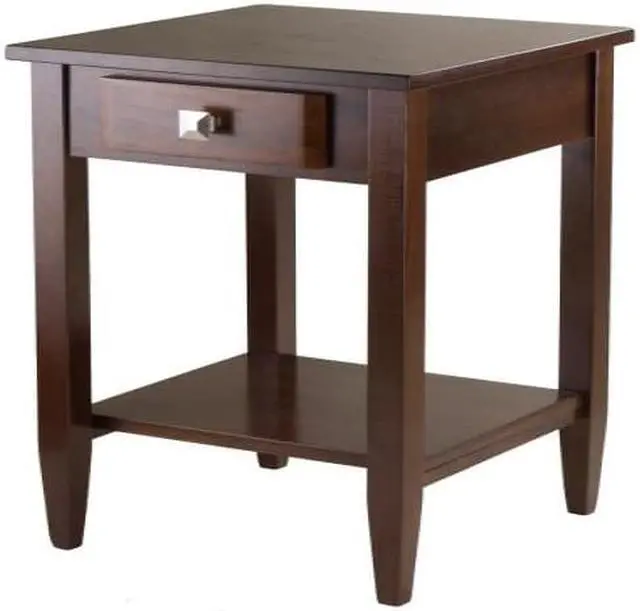 Alt view image 3 of 11 - Winsome Richmond 25.98" x 17.95" x 18.68" Wood End Table Tapered Leg Antique Walnut 94118