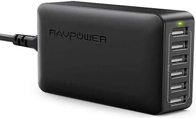 Alt view image 13 of 13 - RAVPower RP-UC10(B) 50W/10A 6-Port iSmart USB Charging Station / USB Travel Wall Charger for Most USB-Charged Devices - Black