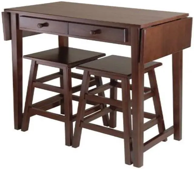 Alt view image 5 of 12 - Mercer Double Drop Leaf Table with 2 Stools