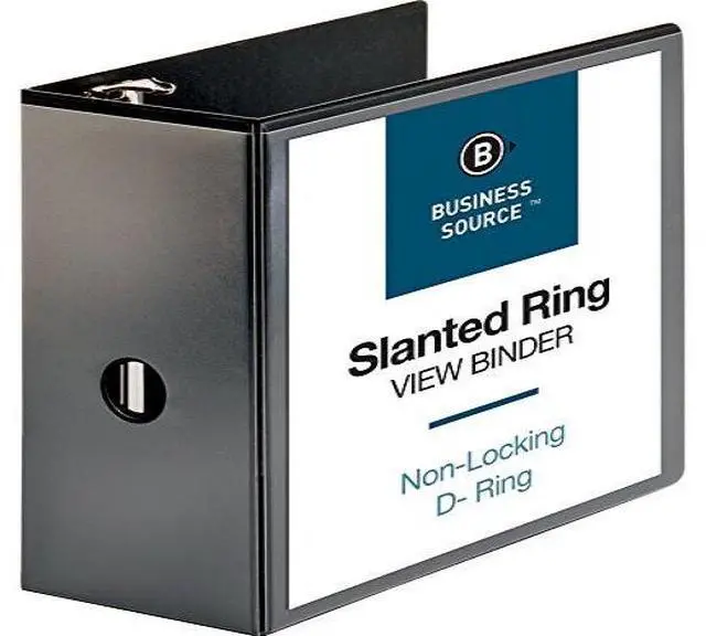 Alt view image 3 of 5 - Business Source D-Ring View Binder 5" Capacity 11x8-1/2" Black 28451