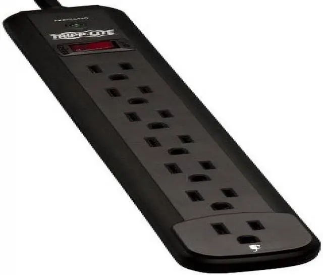 Main image of Tripp Lite 7 Outlet Surge Protector Power Strip 12ft Cord 1080 Joules LED & $25K INSURANCE (TLP712B)