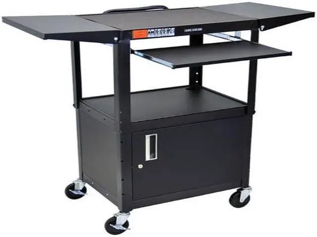 Alt view image 8 of 10 - Luxor AVJ42KBCDL Adjustable Height Cart