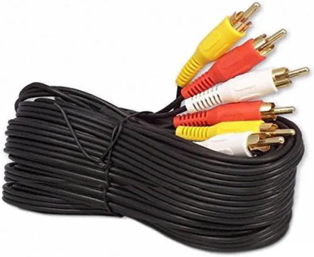 Alt view image 6 of 8 - 25Ft RCA M/Mx3 Audio/Video Cable Gold Plated - Audio Video RCA Cable 25ft