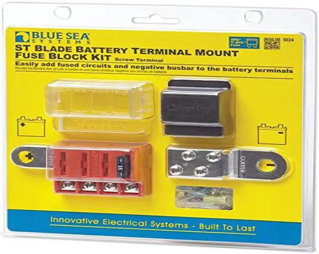 Alt view image 8 of 13 - Blue Sea 5024 St-Blade Battery Terminal Mount Fuse Block