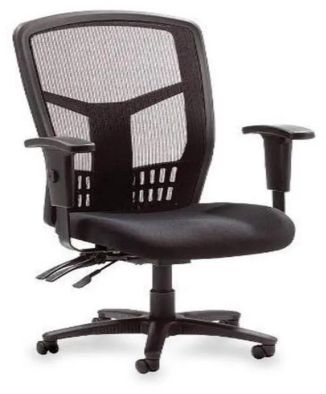 Alt view image 8 of 16 - Lorell Exec High-Back Chair Mesh 28-1/2"x28-1/2"x45 Black 86200