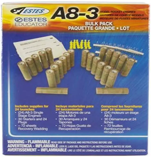 Alt view image 6 of 6 - Estes A8-3 Engines Bulk Pack