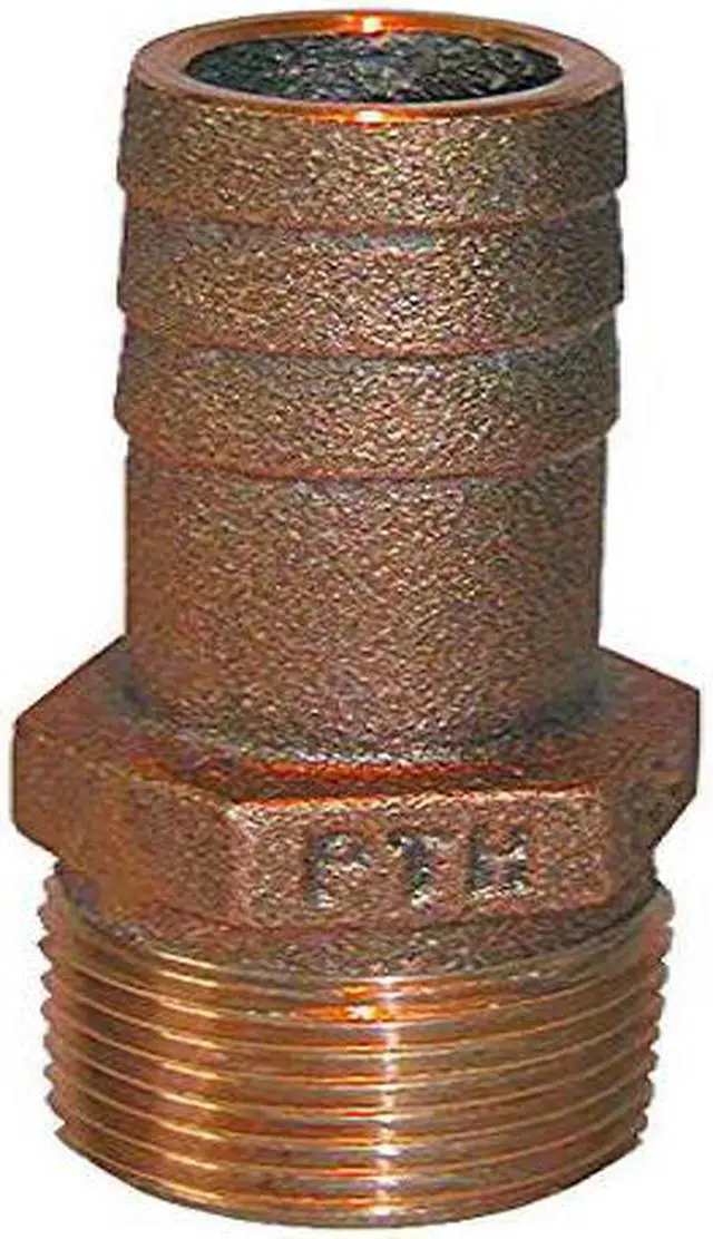 Main image of GROCO 2" NPT x 2" ID Bronze Pipe to Hose Straight Fitting