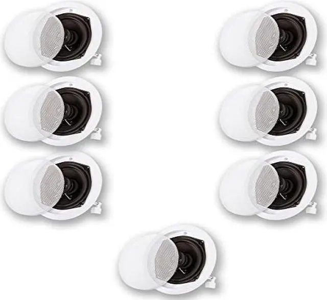 Alt view image 5 of 9 - Acoustic Audio R191 In Ceiling / In Wall 7 Speaker Set 2 Way Home Theater Flush Mount
