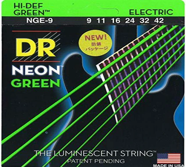 Alt view image 2 of 8 - DR Neon HiDef Super Electic Guitar Strings - Green - Lite