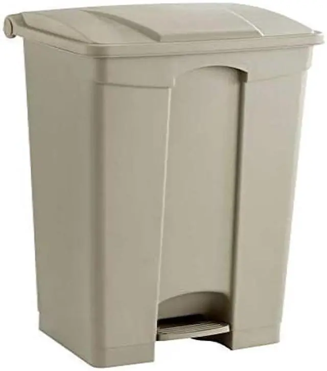 Alt view image 3 of 8 - Large Capacity Plastic Step-On Receptacle, 23Gal, Tan