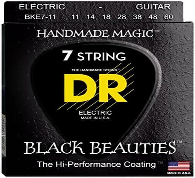 Alt view image 2 of 3 - DR Strings BLACK BEAUTIES Black Coated Heavy 7-String Electric Guitar Strings (11-60)