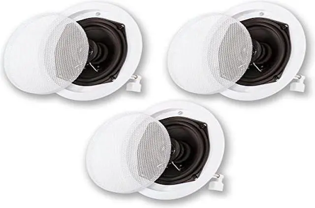 Alt view image 4 of 10 - Acoustic Audio R191 In Ceiling / In Wall 3 Speaker Set 2 Way Home Theater Flush Mount
