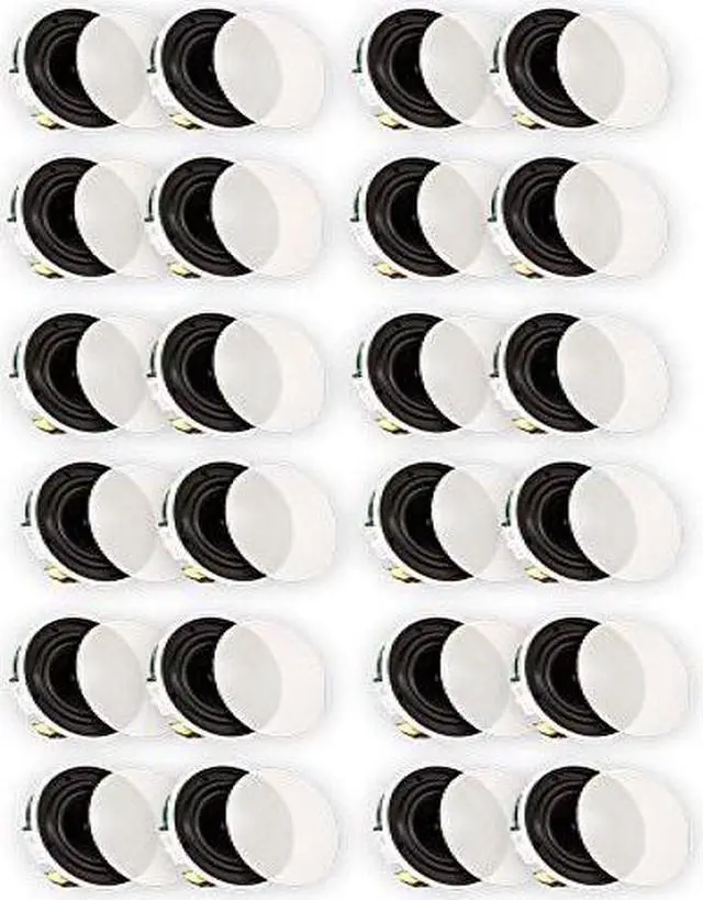 Alt view image 6 of 6 - Theater Solutions TSQ670 Flush Mount 70 Volt Speakers with 6.5" Woofers In Ceiling 12 Pair Pack
