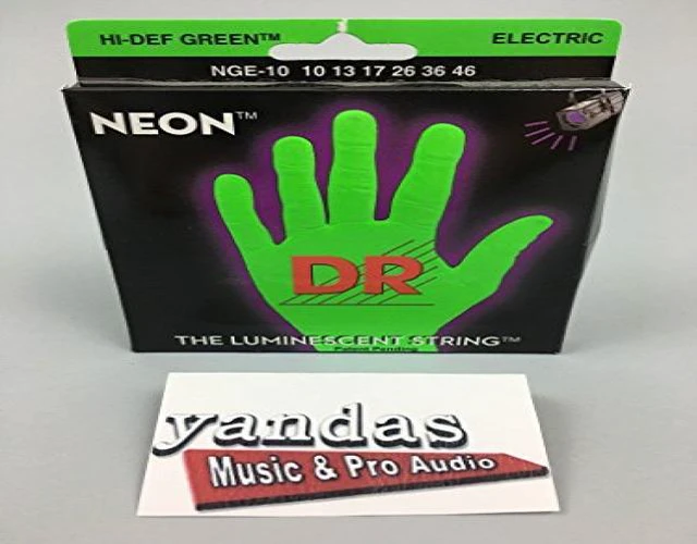 Alt view image 2 of 6 - DR Strings NEON Hi-Def Green SuperStrings Light Top Heavy Bottom Electric Guitar Strings