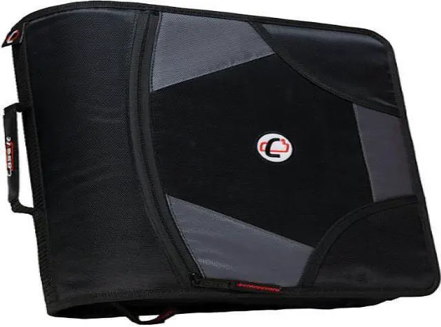 Alt view image 3 of 4 - Case-it King Sized Zip Tab 4-Inch D-Ring Zipper Binder with 5-Tab File Folder, Black, D-186-BLK