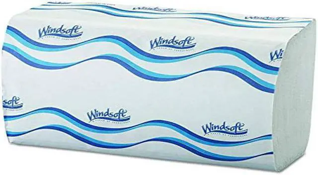 Alt view image 3 of 9 - Windsoft 107 Singlefold Paper Towels, 1-Ply, 9 9/20 x 9, White, 250/Pack, 16 Packs/Carton, 1 Carton